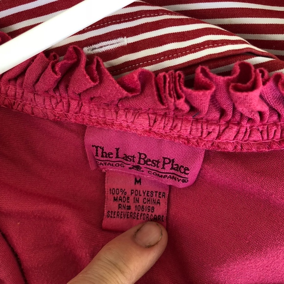 THE LAST BES PLACE soft ruffled/pleated button top - Picture 6 of 6